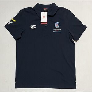 NWT Canterbury Polo Shirt Navy Size Medium Rugby World Cup Logo Japan 2019